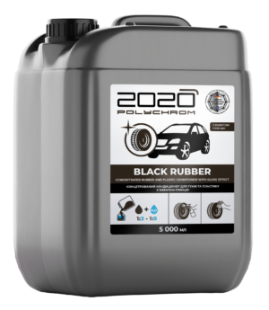 Laimennettava silikoniton muovi- ja rengaskiilloke «Polychrom 2020 BLACK RUBBER CONCENTRATED», 5l