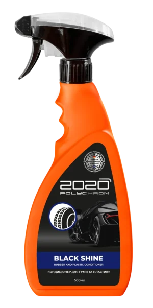 SILIKONIPOHJAINEN HOITOAINE KUMILLE JA MUOVILLE "Polychrom 2020 BLACK SHINE" 0,5l