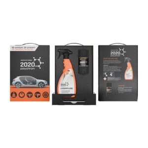 2020 POLYCHROM - Lahjapakkaus: Auton nahkahoitoaine “LEDERPFLEGE”, 500 ml + mikrokuituliina