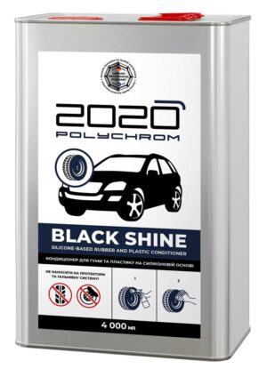 SILIKONIPOHJAINEN HOITOAINE KUMILLE JA MUOVILLE "Polychrom 2020 BLACK SHINE Keskittynyt", 4l