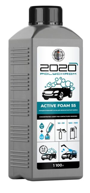 Tiivistetty, voimakkaasti vaahtoava puhdistusaine "Polychrom 2020 Active Foam 55", 1l